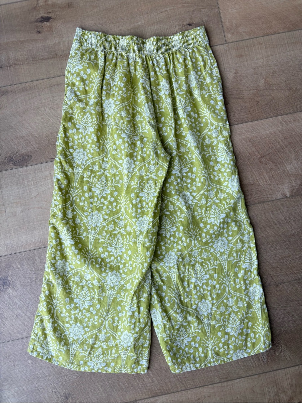 Joie 100% Linen Flat Front Wide Leg Floral Boho Cropped Pants. Size medium - Picture 5 of 12